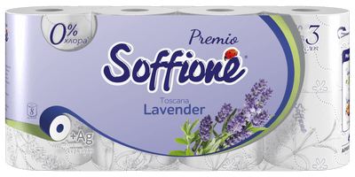 Бумага туалетная Soffione Premio Toscana Lavender 3 слоя, 8шт Бумага туалетная Soffione Premio Toscana Lavender 3 слоя, 8шт