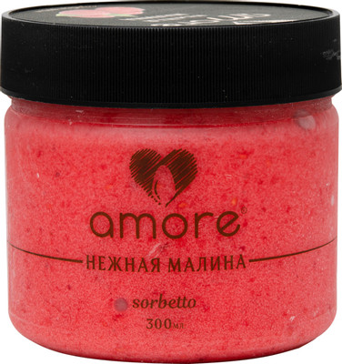 Десерт сорбет Amore с нежной малиной 0%, 300мл Десерт сорбет Amore с нежной малиной 0%, 300мл