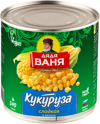 Кукуруза Дядя Ваня сладкая, 340г Кукуруза Дядя Ваня сладкая, 340г