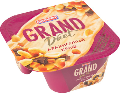 Десерт творожный Grand Duet Арахисовый краш 8.1%, 135г Десерт творожный Grand Duet Арахисовый краш 8.1%, 135г