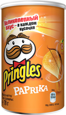 Чипсы картофельные Pringles со вкусом паприки, 70г Чипсы картофельные Pringles со вкусом паприки, 70г