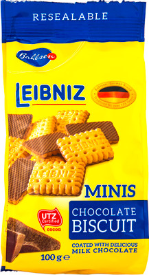 Печенье Leibniz Minis Choco сливочное в шоколаде, 100г Печенье Leibniz Minis Choco сливочное в шоколаде, 100г