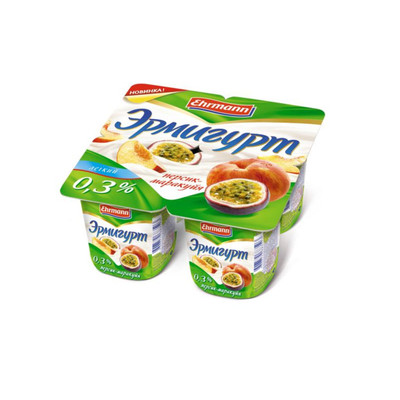 Продукт йогуртный Эрмигурт персик-маракуйя 0.3%, 100г Продукт йогуртный Эрмигурт персик-маракуйя 0.3%, 100г