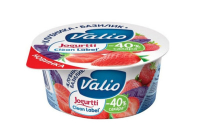 Йогурт Valio с клубникой и базиликом 2.9%, 120г Йогурт Valio с клубникой и базиликом 2.9%, 120г