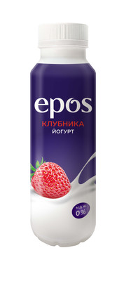 Йогурт питьевой Epos с клубникой обезжиренный, 250г Йогурт питьевой Epos с клубникой обезжиренный, 250г