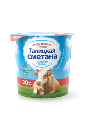 Сметана Талицкое молоко Талицкая традиционная 20%, 350г Сметана Талицкое молоко Талицкая традиционная 20%, 350г