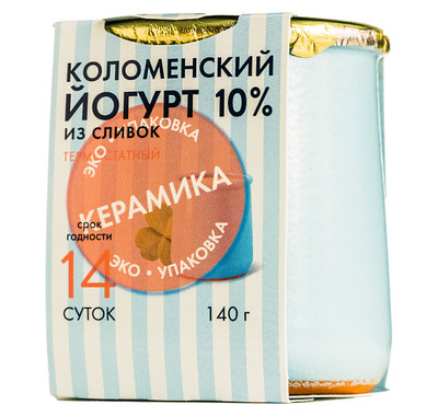 Йогурт Коломенский термостатный сливки 10%, 140г Йогурт Коломенский термостатный сливки 10%, 140г