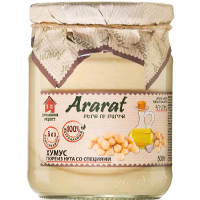 Пюре ARARAT Хумус из нута со специями 450г Пюре ARARAT Хумус из нута со специями 450г
