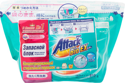 Порошок стиральный Attack BioEX запасной блок, 810г Порошок стиральный Attack BioEX запасной блок, 810г