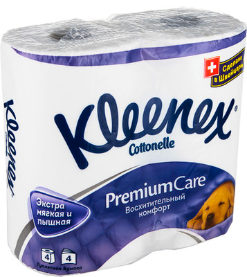 Бумага туалетная Kleenex Premium Care 4 слоя, 4шт Бумага туалетная Kleenex Premium Care 4 слоя, 4шт