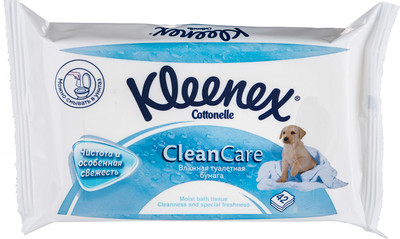 Бумага туалетная Kleenex Cottonelle Clean Care влажная, 42шт Бумага туалетная Kleenex Cottonelle Clean Care влажная, 42шт