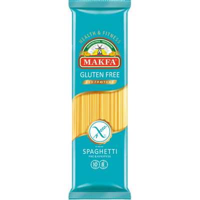 Макароны Makfa Spaghetti из рисовой и кукурузной муки без глютена, 300г Макароны Makfa Spaghetti из рисовой и кукурузной муки без глютена, 300г