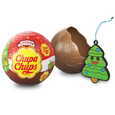 Шар Chupa Chups из молочного шоколада с игрушкой-сюрпризом, 20г Шар Chupa Chups из молочного шоколада с игрушкой-сюрпризом, 20г