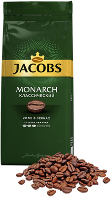 Кофе Jacobs Monarch классический натуральный жареный в зёрнах, 230г Кофе Jacobs Monarch классический натуральный жареный в зёрнах, 230г