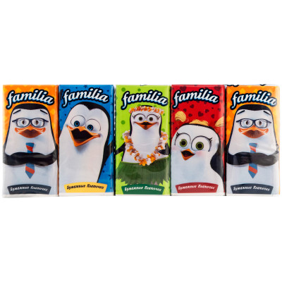 Платки носовые бумажные Familia 3 слоя, 10x10шт Платки носовые бумажные Familia 3 слоя, 10x10шт