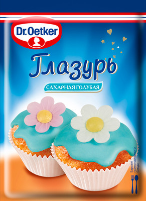 Глазурь Dr.Oetker сахарная голубая, 100г Глазурь Dr.Oetker сахарная голубая, 100г