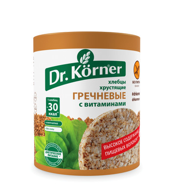 Хлебцы Dr.Korner гречневые с витаминами, 100г Хлебцы Dr.Korner гречневые с витаминами, 100г