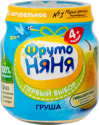 Пюре ФрутоНяня из груш с 4 месяцев, 100г Пюре ФрутоНяня из груш с 4 месяцев, 100г