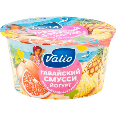 Йогурт Valio Гавайский смусси розовый грейпфрут-ананас 2.6%, 140г Йогурт Valio Гавайский смусси розовый грейпфрут-ананас 2.6%, 140г