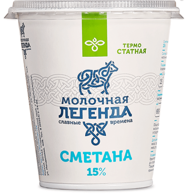 Сметана Молочная легенда термостатная 15%, 330г Сметана Молочная легенда термостатная 15%, 330г