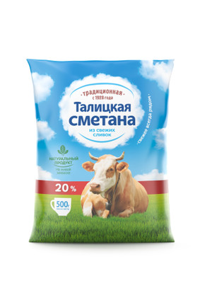 Сметана Талицкое молоко Талицкая 20%, 500г Сметана Талицкое молоко Талицкая 20%, 500г
