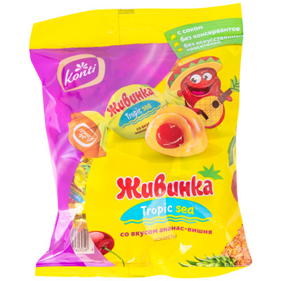 Конфеты Konti Живинка Tropic Sea со вкусом ананас-вишня, 250г Конфеты Konti Живинка Tropic Sea со вкусом ананас-вишня, 250г