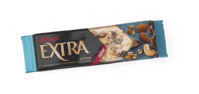 Батончик ореховый Kelloggs Extra с молочным шоколадом арахисом и миндалём, 32г Батончик ореховый Kelloggs Extra с молочным шоколадом арахисом и миндалём, 32г