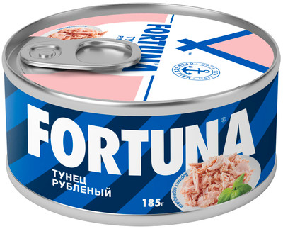 Тунец Fortuna полосатый рубленый, 185г Тунец Fortuna полосатый рубленый, 185г