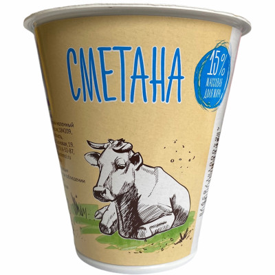 Сметана Апатитская Бурёнка пастеризованная 15%, 320г Сметана Апатитская Бурёнка пастеризованная 15%, 320г