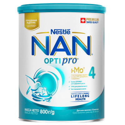 Смесь Nan 4 Optipro молочная с 18 месяцев, 800г Смесь Nan 4 Optipro молочная с 18 месяцев, 800г