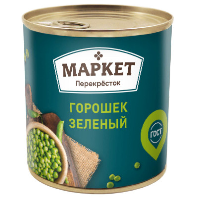 Горошек Маркет Перекрёсток зелёный, 400г Горошек Маркет Перекрёсток зелёный, 400г