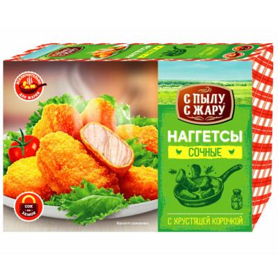 Наггетсы С Пылу С Жару Сочные куриные замороженные, 250г Наггетсы С Пылу С Жару Сочные куриные замороженные, 250г