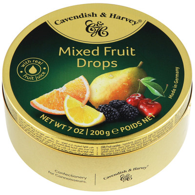Леденцы Cavendish&Harvey Mixed Fruit Drops Фруктовое ассорти с соком, 200г Леденцы Cavendish&Harvey Mixed Fruit Drops Фруктовое ассорти с соком, 200г