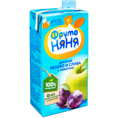 Нектар ФрутоНяня яблочно-сливовый с мякотью, 500мл Нектар ФрутоНяня яблочно-сливовый с мякотью, 500мл