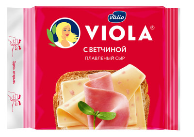 Сыр плавленый Viola с ветчиной ломтики 45%, 140г Сыр плавленый Viola с ветчиной ломтики 45%, 140г
