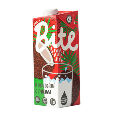 Напиток рисовый Take a Bite с кокосом пастеризованный, 1л Напиток рисовый Take a Bite с кокосом пастеризованный, 1л