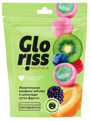 Конфеты Gloriss жевательные со вкусом тутти-фрутти, 75г Конфеты Gloriss жевательные со вкусом тутти-фрутти, 75г