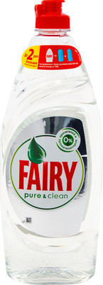 Средство для мытья посуды Fairy Pure&clean, 650мл Средство для мытья посуды Fairy Pure&clean, 650мл