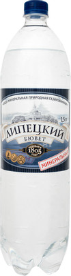 Вода Липецкий бювет минеральная лечебно-столовая газированная, 1.5л Вода Липецкий бювет минеральная лечебно-столовая газированная, 1.5л