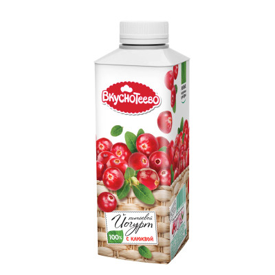 Йогурт Вкуснотеево питьевой клюква 1.5%, 750г Йогурт Вкуснотеево питьевой клюква 1.5%, 750г