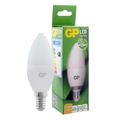 Лампа светодиодная GP LED C37 E14 27K 2CRB1 7W тёплый свет Лампа светодиодная GP LED C37 E14 27K 2CRB1 7W тёплый свет