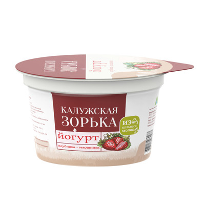 Йогурт Калужская Зорька клубника-земляника 3.2-4%, 180г Йогурт Калужская Зорька клубника-земляника 3.2-4%, 180г
