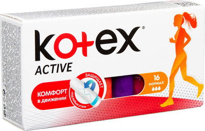 Тампоны Kotex Active нормал, 16шт Тампоны Kotex Active нормал, 16шт
