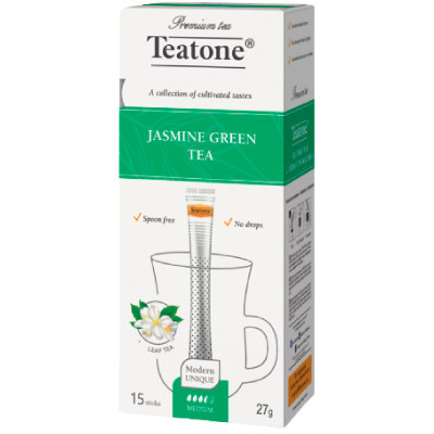 Чай Teatone зелёный с жасмином, 15 стиков Чай Teatone зелёный с жасмином, 15 стиков