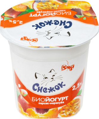 Биойогурт Снежок персик-маракуйя 2.5%, 120г Биойогурт Снежок персик-маракуйя 2.5%, 120г