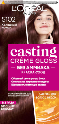 Краска для волос Preference Casting Cremegloss холодный мокко 5102, 180мл Краска для волос Preference Casting Cremegloss холодный мокко 5102, 180мл