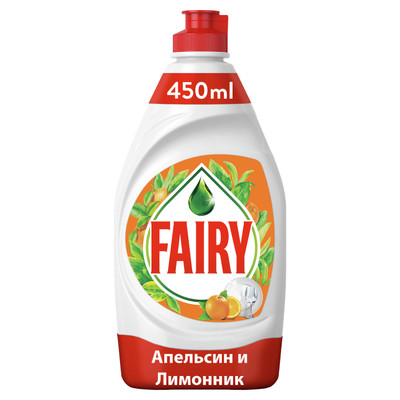 Средство для мытья посуды Fairy апельсин-лимонник, 450мл Средство для мытья посуды Fairy апельсин-лимонник, 450мл