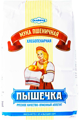 Мука Пышечка пшеничная высшего сорта, 1кг Мука Пышечка пшеничная высшего сорта, 1кг
