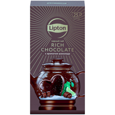 Чай Lipton Rich Chocolate чёрный с ароматом шоколада, 25x1.5г Чай Lipton Rich Chocolate чёрный с ароматом шоколада, 25x1.5г