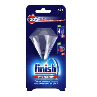 Средство для посудомоечной машины Finish Protector для защиты стекла и узоров на посуде, 1шт Средство для посудомоечной машины Finish Protector для защиты стекла и узоров на посуде, 1шт